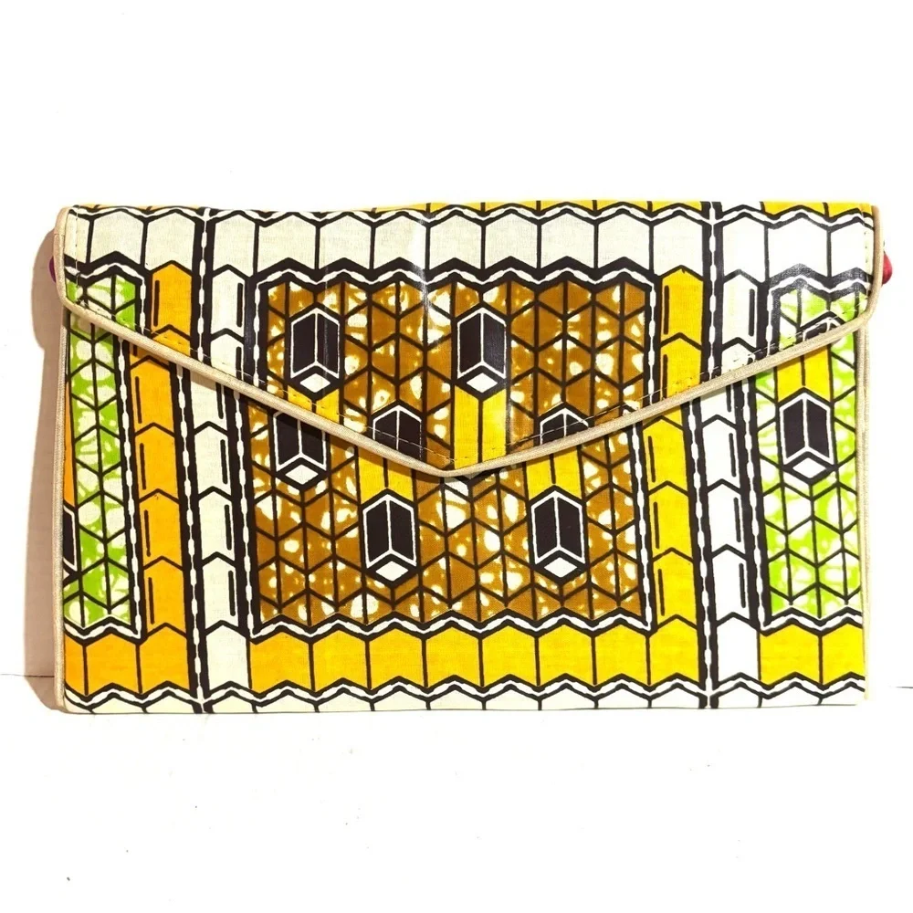 Handmade Ankara African print shoulder clutch bag